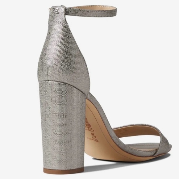 NWOT Sam Edelman Taro Pewter Metallic Ankle Strap Heel 9 - Picture 8 of 14